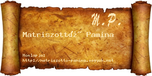 Matriszottó Pamina névjegykártya